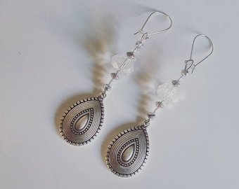 Long earjewel - silverpated earhooks