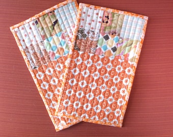 Quilted floral mug rugs set of two mug rugs
