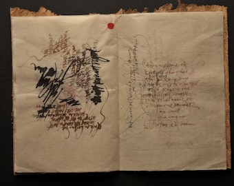 Hand-made booklet of thin Mulberry paper with kozo folder.
