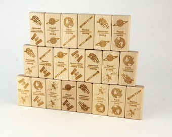 Space Explorer Dominoes 21 pc Maple Blocks