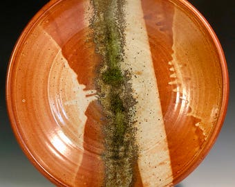 Large shino and wood ash bowl