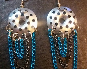 Button and Chain Earrings
