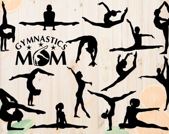 Gymnastics Svg, Gymnastic Cutfiles Dxf, Eps & Png Cutfiles, Gymanstics Silhouette for Cricut, Silhouette cameo, Gymanstic mom Svg, Clipart