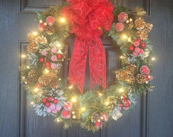 Christmas Door Wreaths, Front Door Wreaths, Elegant Christmas Wreath, Christmas Wreath For Door, Winter Wreath Door, Christmas Wreath