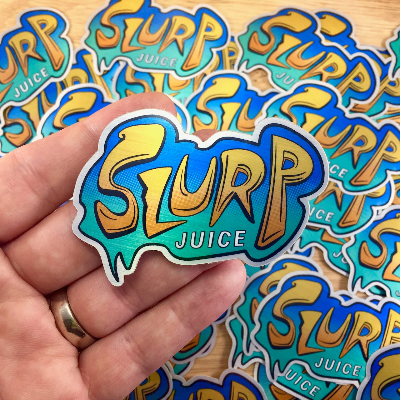 Slurp Juice Logo Fortnite Brushed Alloy Sticker