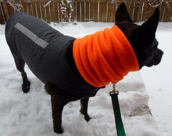 Neon dog snood scarf in blaze orange, lime green, hot pink or yellow