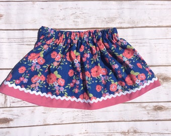 Floral skirt with ric rac trim