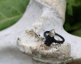 Quartz Point Copper Ring Size 9