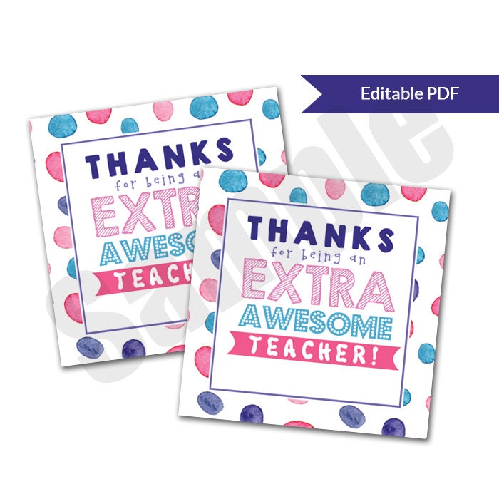 EXTRA Gum Teacher Appreciation Card Or Tag Editable PDF EXTRA Gum Teacher Appreciation Card Or Tag Editable PDF