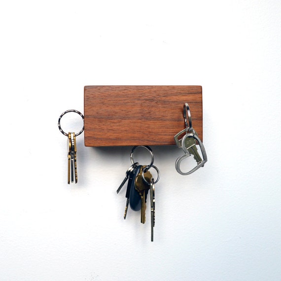 BLOK wall mounted key holder walnut mahogany