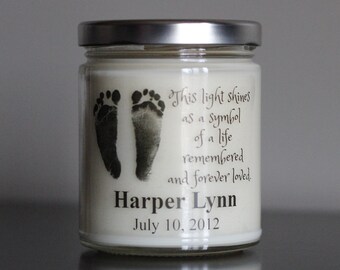 Baby Loss Memorial Candle - Personalize with name and date(s) - Stillbirth, Miscarriage, Infant loss