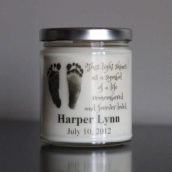 Baby Loss Memorial Candle Personalize with name and dates