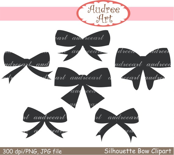 instant download clip art BOW Silhouette bow Black