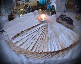 20 Sheets of Parchment / Blank Book of Shadows Pages / Magick Spell Stationary / Plain Petition Paper / Witchcraft BOS Pages
