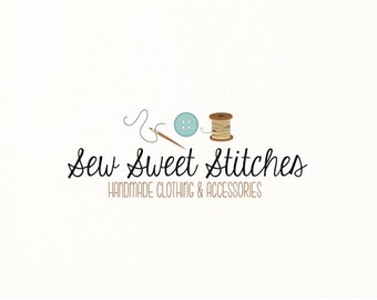 sewing logo button thread needle string sew - Logo Design #420