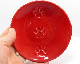 Cat dish, ring bowl, spoon rest, jewelry holder, tea light holder, tea bag rest, ceramic dish, red cat dish, key holder, cat lovers gift