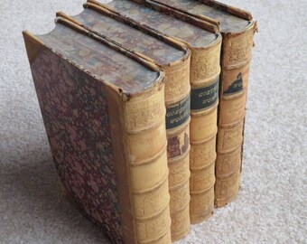 Antique 1872 Books Four Volume Hardcover Set Goethe's Works: Autobiography I and II, Dramatic Works, and Wilhelm Meister's Apprenticeship