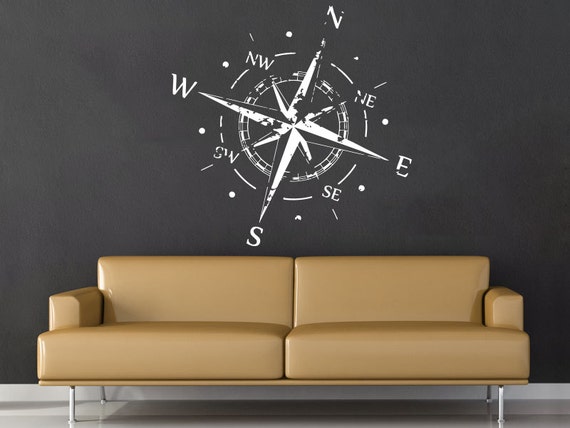 Compass Rose Wall Decal Vinyl Sticker Decals Nautical Compass