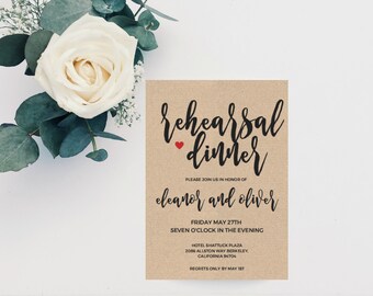 Boho Wedding Rehearsal Dinner Invitation Template, Wedding Rehearsal Invitation, Printable Wedding Rehearsal Invite, Rehearsal Dinner Invite