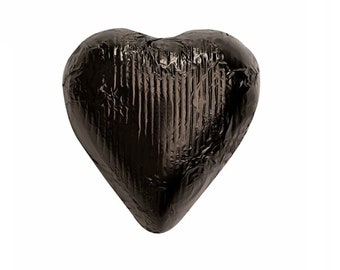 Sweetworks Hearts Solid Milk Chocolate Candy - Black - 1 LB Bag