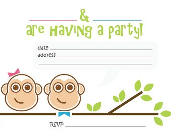 Cheeky Monkeys - Printable Childrens Invites