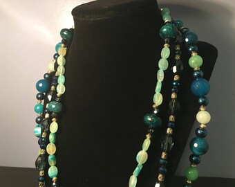 Art Nouveau Multi-Strand Beaded Necklace