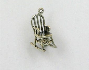 Sterling Silver 3-D Rocking Chair Charm