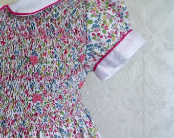 Liberty FRUIT Pink flower Dress smocked Dress