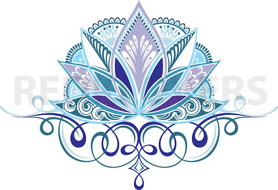 Download SVG DXF lotus flower bali Mandala boho yoga henna art Digital