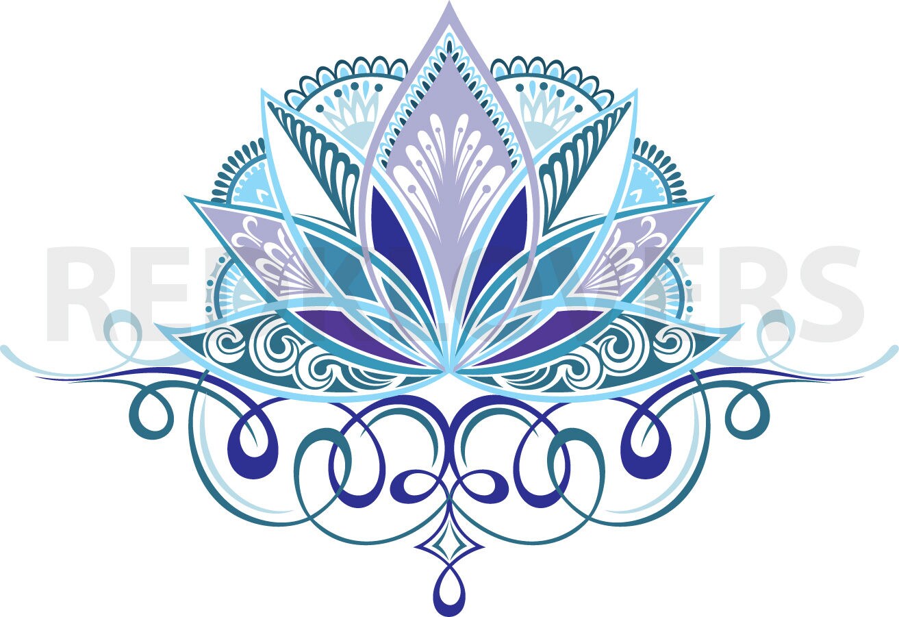 Download SVG DXF lotus flower bali Mandala boho yoga henna art Digital