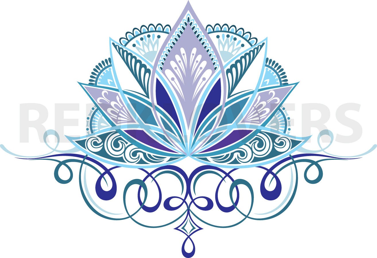 Download SVG DXF lotus flower bali Mandala boho yoga henna art Digital