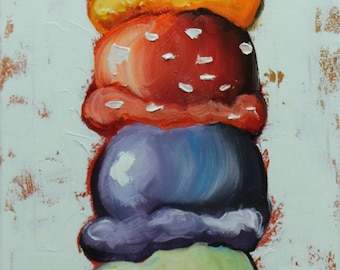 Ice Cream Cone 13 12x36inch original oil painting by Roz