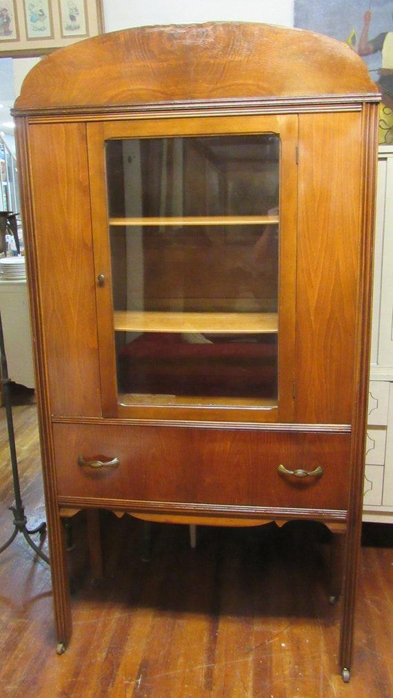 Vintage china cabinet with drawer
