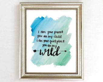 Boys Nursery Decor Art Print, Arrow Nursery Print, Blue Nursery Print, Turquoise Nursery, Watercolor Nursery Wall Art, You Are My Wild