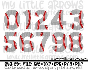 Baseball numbers svg | dxf | eps | png | pdf | diy baseball | personalized baseball