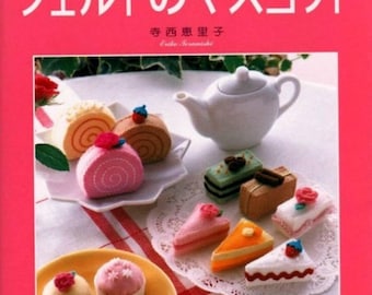 SEWING FELT AMIGURUMI Pattern-“Felt Amigurumi”-Japanese Craft E-Book #320.Felt flower,bird,bear,sweet,cake,candy,vegetable,fruit,boutique.
