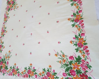 SALE ! Vintage shawl Russian cotton floral scarf Vintage shawl Women shawl Wedding shawl made in USSR