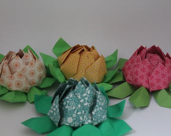 Handmade Paper Origami Lotus Flower - Birthday Gift - Wedding Ring Holder - Valentine's Day - Anniversary - Mother's Day - Housewarming