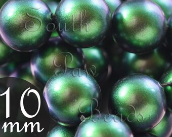 10mm Scarabaeus Green swarovski pearl beads style 5810 (10)