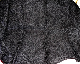 Vintage Fabric Black Gray Upholstery Weight