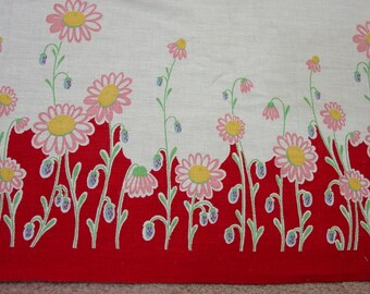 Stunning Vintage Cotton Fabric Double Borders 36" Wide, By the Yard 4 Yards Available