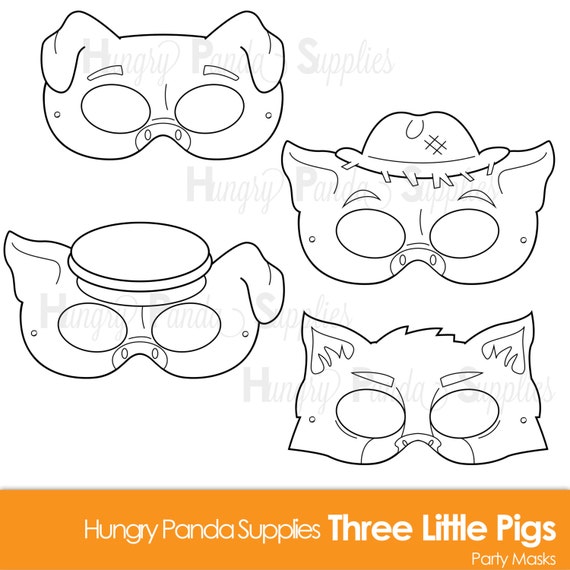 Three Little Pigs Printable Coloring Masks three little pigs