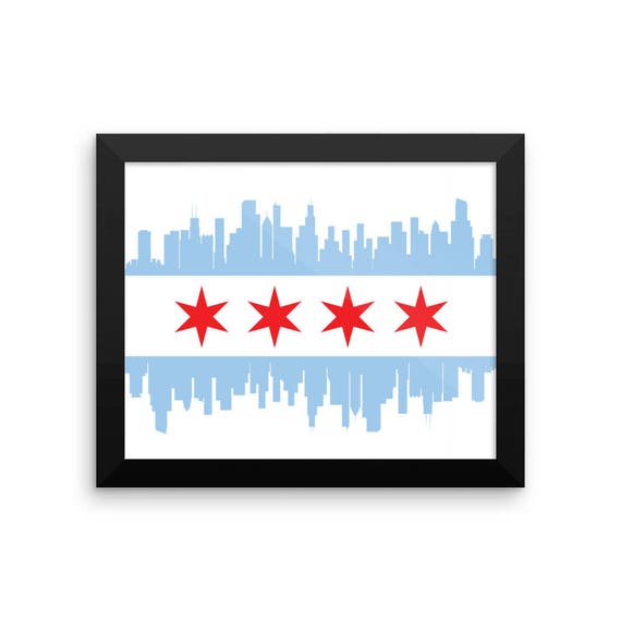Chicago Skyline Framed Poster Print