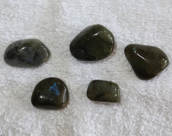 Destash Lots - Qty 5 - Labradorite Tumbles / Tumbled - Inventory Reduction
