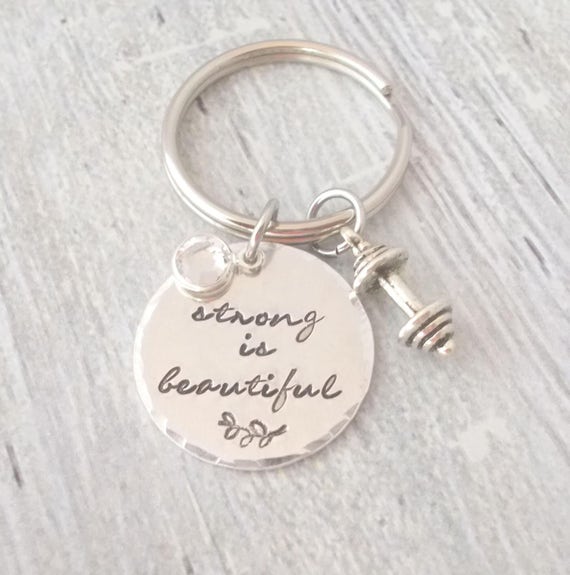 Strong Is Beautiful Keychain Personalized Gift Trainer Gift