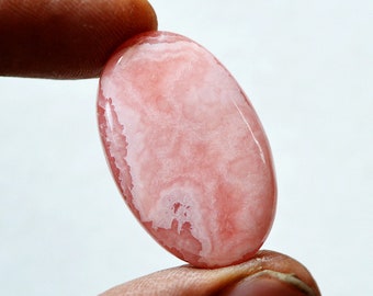 36.5 Cts Natural Rhodochrosite Oval Shape Pink Rhodochrosite Gemstone Cabochon 32x20x4 MM R16373