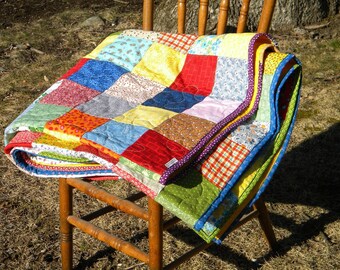 Patchwork Quilt, Classic Americana, double/full size 81 X 81 All Cotton blanket
