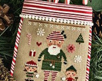 LIZZIE*KATE The Elves Did It counted cross stitch patterns OPTIONAL embellishments Christmas tree snow presents