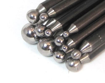 dapping punches, Size small, round dapping tools, 12 piece, size 14.50 mm to 3.5 mm