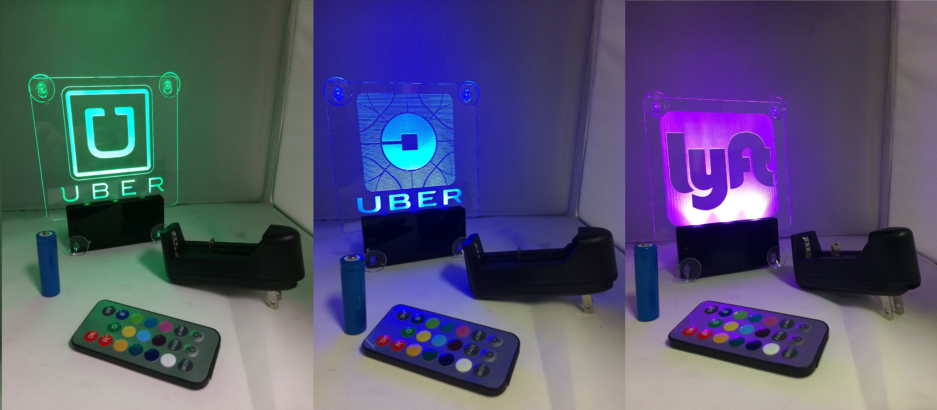 UberLyft NEW Car window LED sign with no cord multicolor